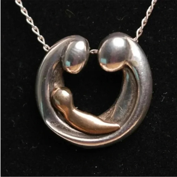 Vintage 1950s Sterling Silver Modernist Abstract Pendant Necklace - Picture 10 of 12